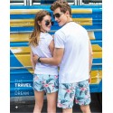 Short Masculino Estampado Floral Confortavel Ajustavel Casual Praia