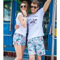 Short Masculino Estampado Floral Confortavel Ajustavel Casual Praia