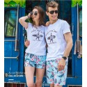 Short Masculino Estampado Floral Confortavel Ajustavel Casual Praia