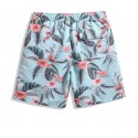 Short Masculino Estampado Floral Confortavel Ajustavel Casual Praia