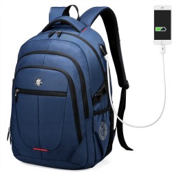 Mochila Preta Masculina Notebook USB Carregador Frete Grátis