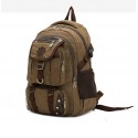 Fashionable Backpack Brown Jeans Buckle Travel and School Unisex