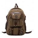 Fashionable Backpack Brown Jeans Buckle Travel and School Unisex