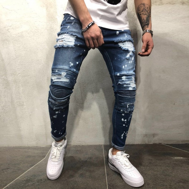 calças jeans masculinas rasgadinhas