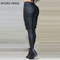 Fitness Pockets PU Leggings High Waist Yoga Pants Sexy Curvy Elastic  Leggins 2021 Fashion Stretch Thickened Leather Pants