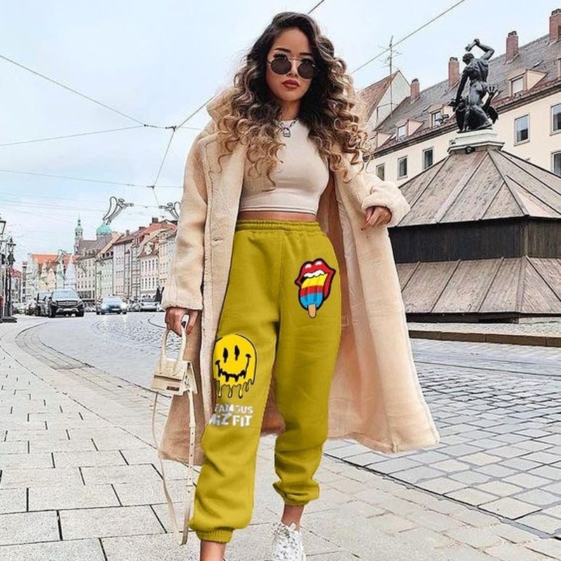 Loose Fit Harem Style Women's Yellow Pants