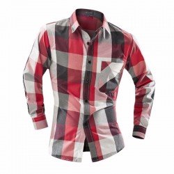 Camisa Xadrez Masculina Bonita Justa Elegante Trabalho