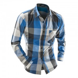 Camisa Xadrez Masculina Bonita Justa Elegante Trabalho