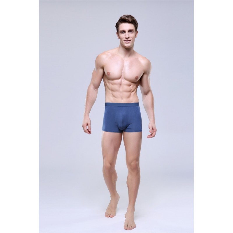 Cueca Boxer Azul Marinho Masculina Lisa Básica Praia Moda Intima 8283