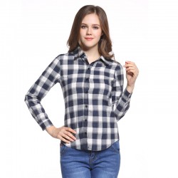 Camisa Xadrez Casual Feminina Vermelha Moda Quadriculada Manga Longa