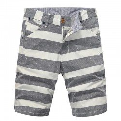 Bermuda Men's Striped Summer Gray and Blue Beach