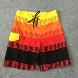 Men's Short Striped Fashion Style Beach Short Adjustable Fine Knit